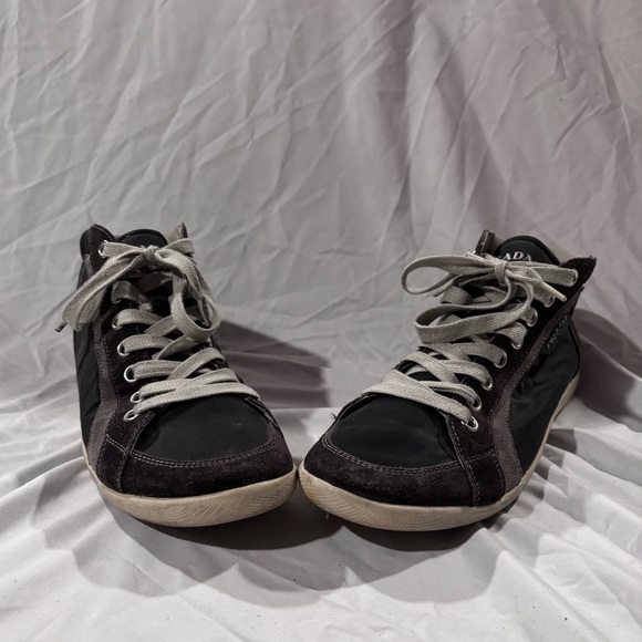 Prada Blue And Gray Men’s Sneakers Suede & Nylon - Picture 2 of 3